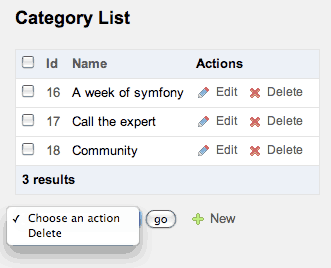 Default category list
